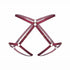 Burgundy soft touch elastic, pull-on harness, fully adjustable for custom fit
