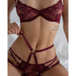 Burgundy soft touch elastic, pull-on harness, fully adjustable for custom fit