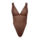 Product thumbnail Vertigo X Back Bodysuit Cocoa - Monique Morin 