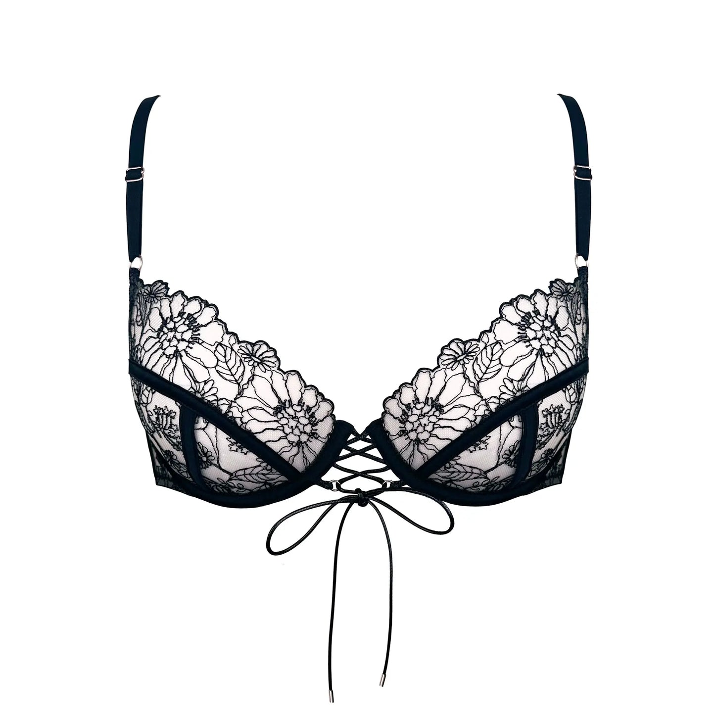 Whisper Wired Demi Bra Black - Monique Morin Lingerie