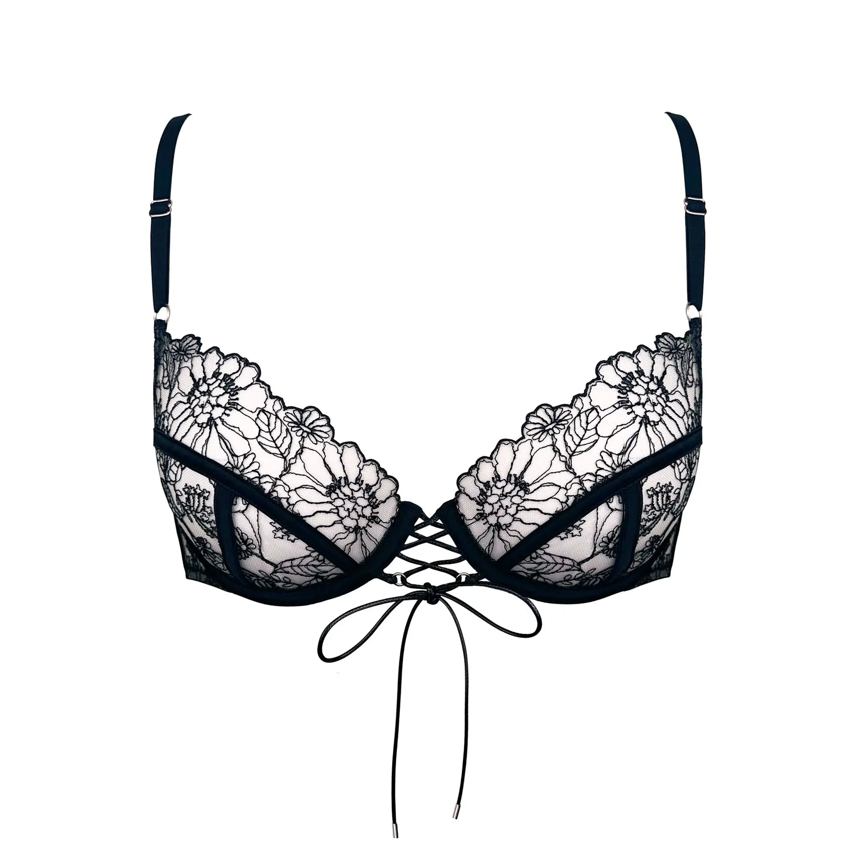 Whisper Wired Demi Bra Black - Monique Morin Lingerie