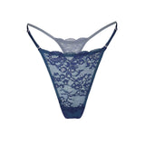 Product thumbnail Wild Lace Micro-G Thong Dark Denim Blue - Monique Morin Lingerie