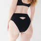 Black high waisted modal brief with back cut-out