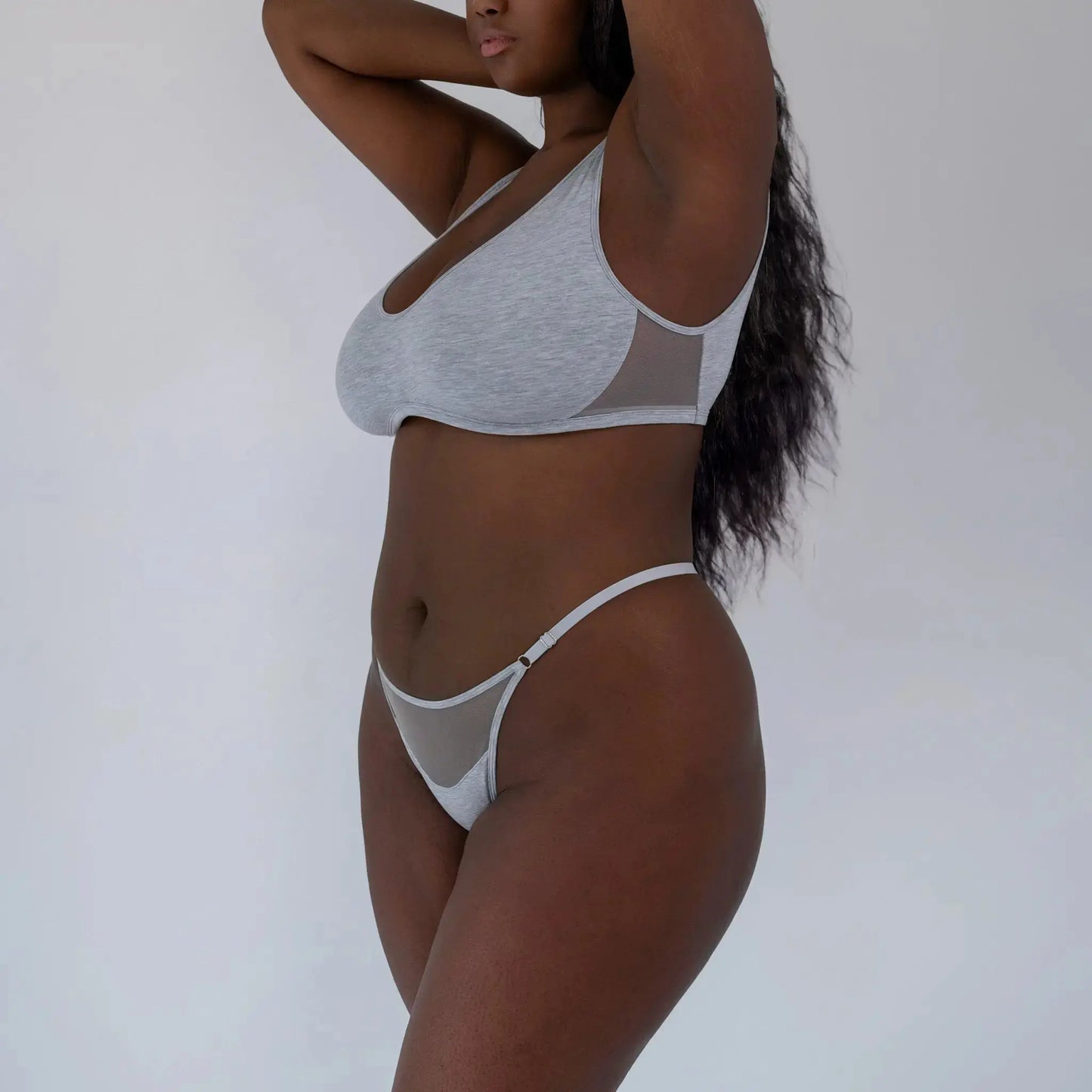 Model 36F wearing size XXL/1X bra & L Thong