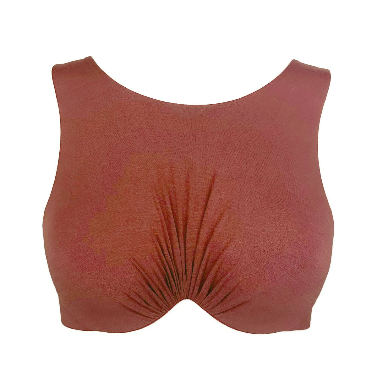 Brown modal bra top with underwire and adjustable back closure