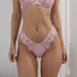 Pale pink lace cheeky panty with scooped waist and soft microfiber lining