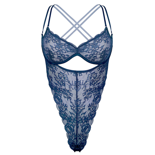 Rush Ouvert Bodysuit Dark Denim Blue