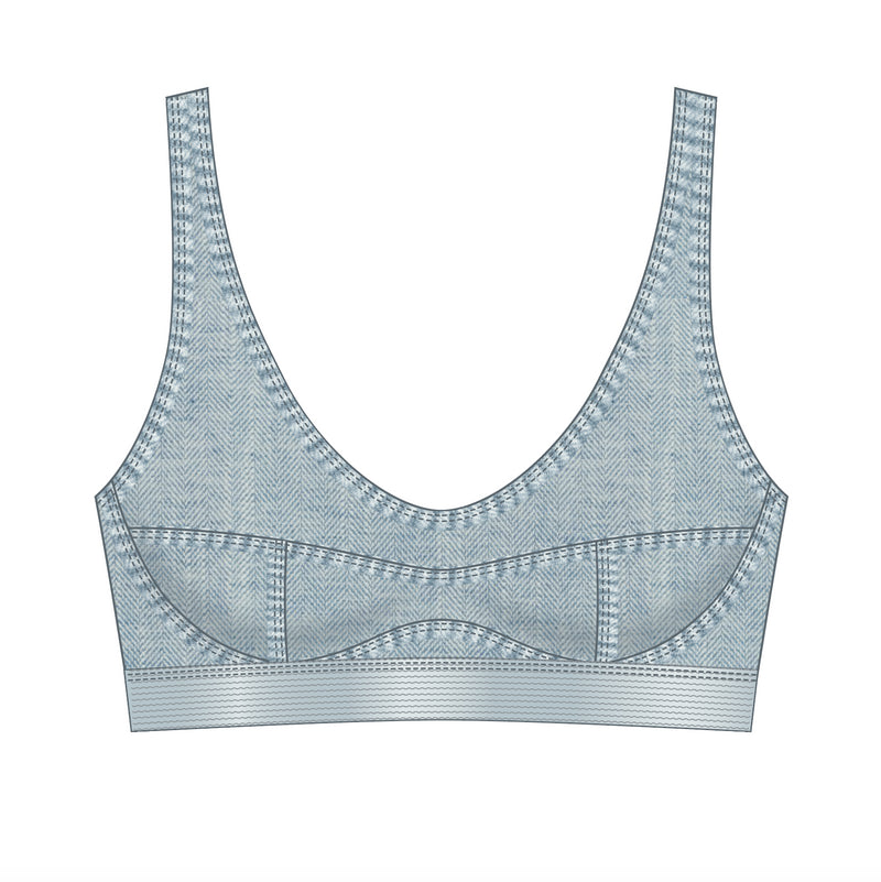 Fade Scoop Bralette Denim