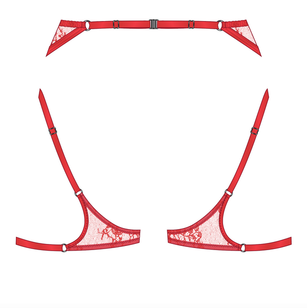 Moonstruck Lace Harness Fire Red