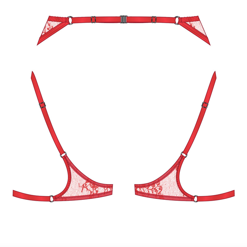 Moonstruck Lace Harness Fire Red