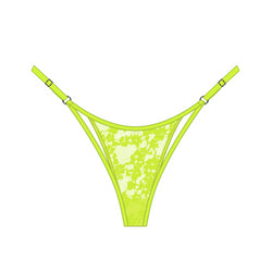 Hologram Adjustable Thong Acid Green