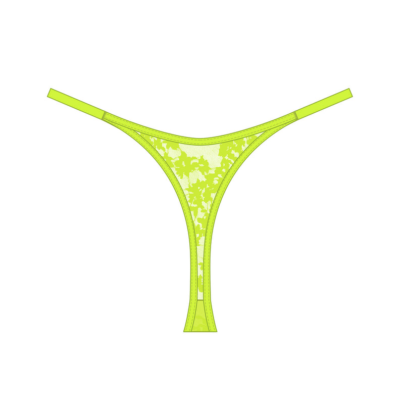 Hologram Adjustable Thong Acid Green