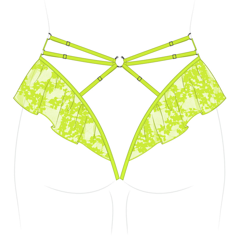 Hologram Skirted Harness Acid Green