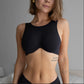 Black modal bra top with underwire and adjustable back closure