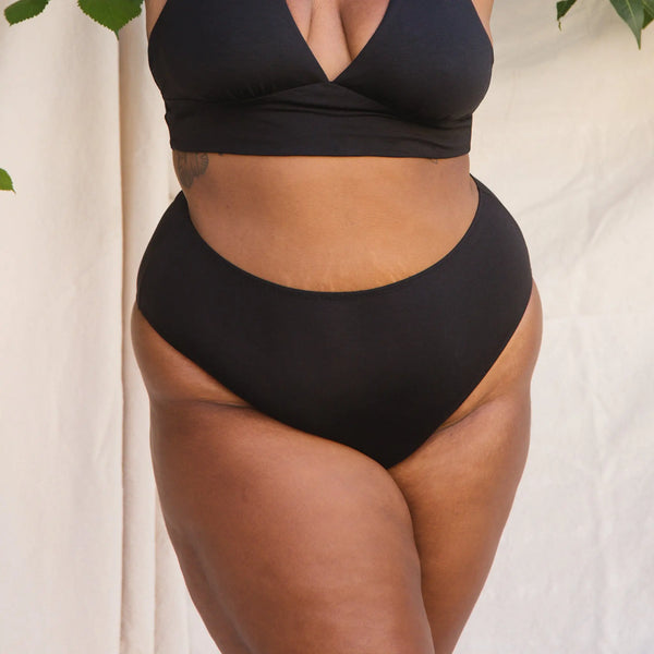 Caress Brief Black - Monique Morin Model 5'7" wearing size 1X
