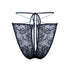 Black stretch lace bikini with cutout design in back and adjustable side strap