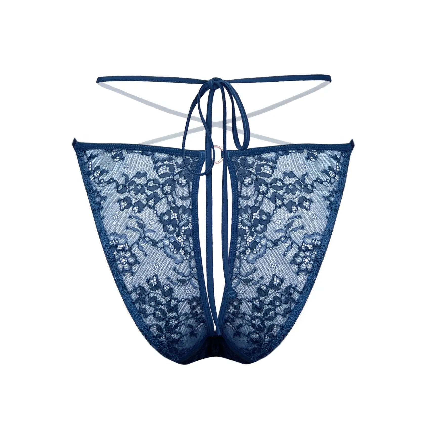 Rush Bikini Ouvert Dark Denim Blue - Monique Morin Lingerie