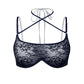 Black stretch lace wired bra with back closure and adjustable straps