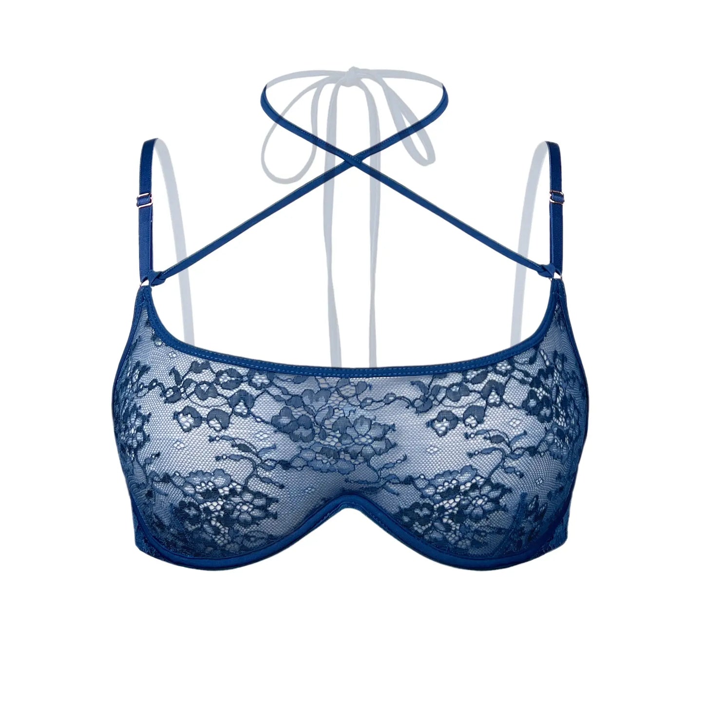 Rush Wired Bra Dark Denim Blue - Monique Morin Lingerie