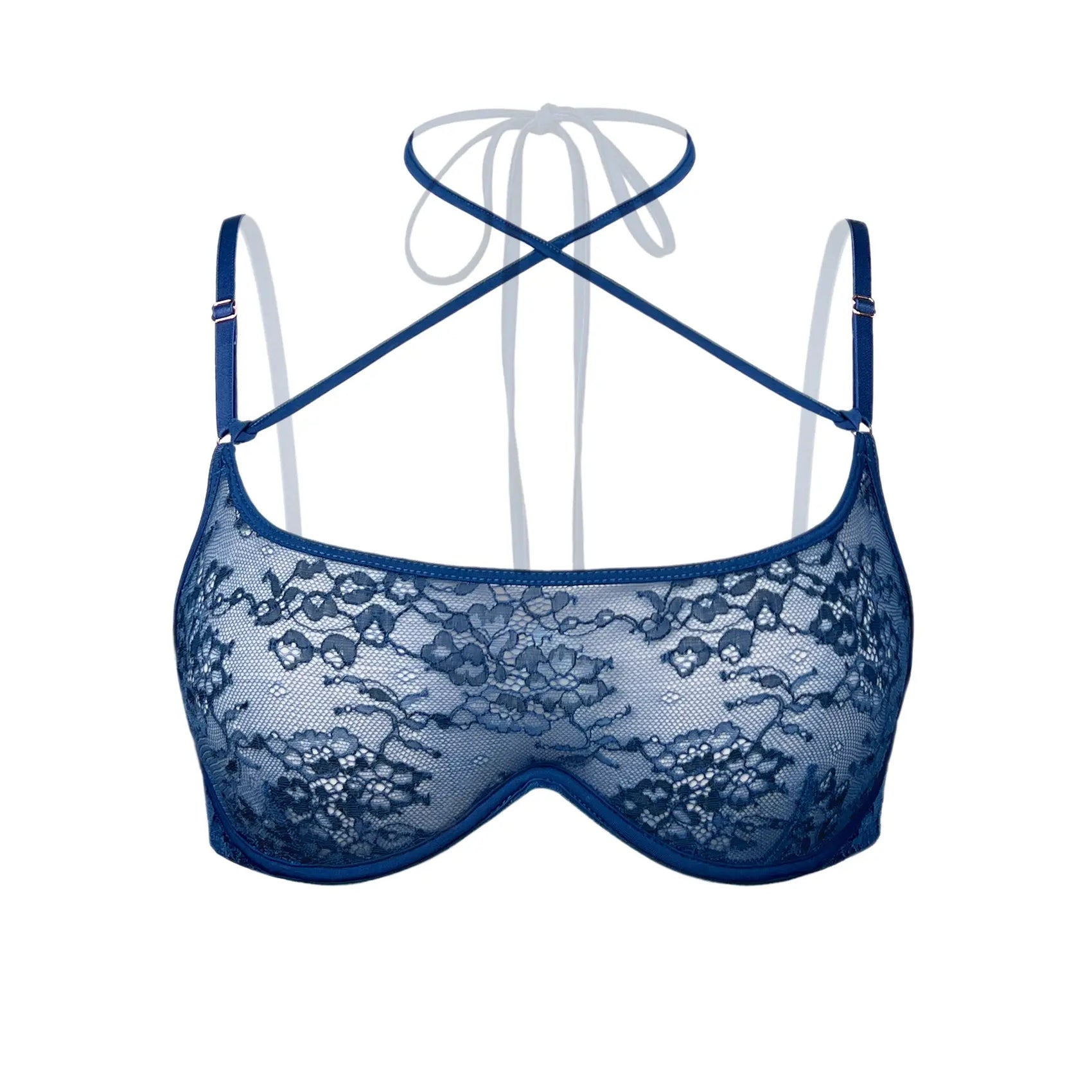 Rush Wired Bra Dark Denim Blue - Monique Morin Lingerie