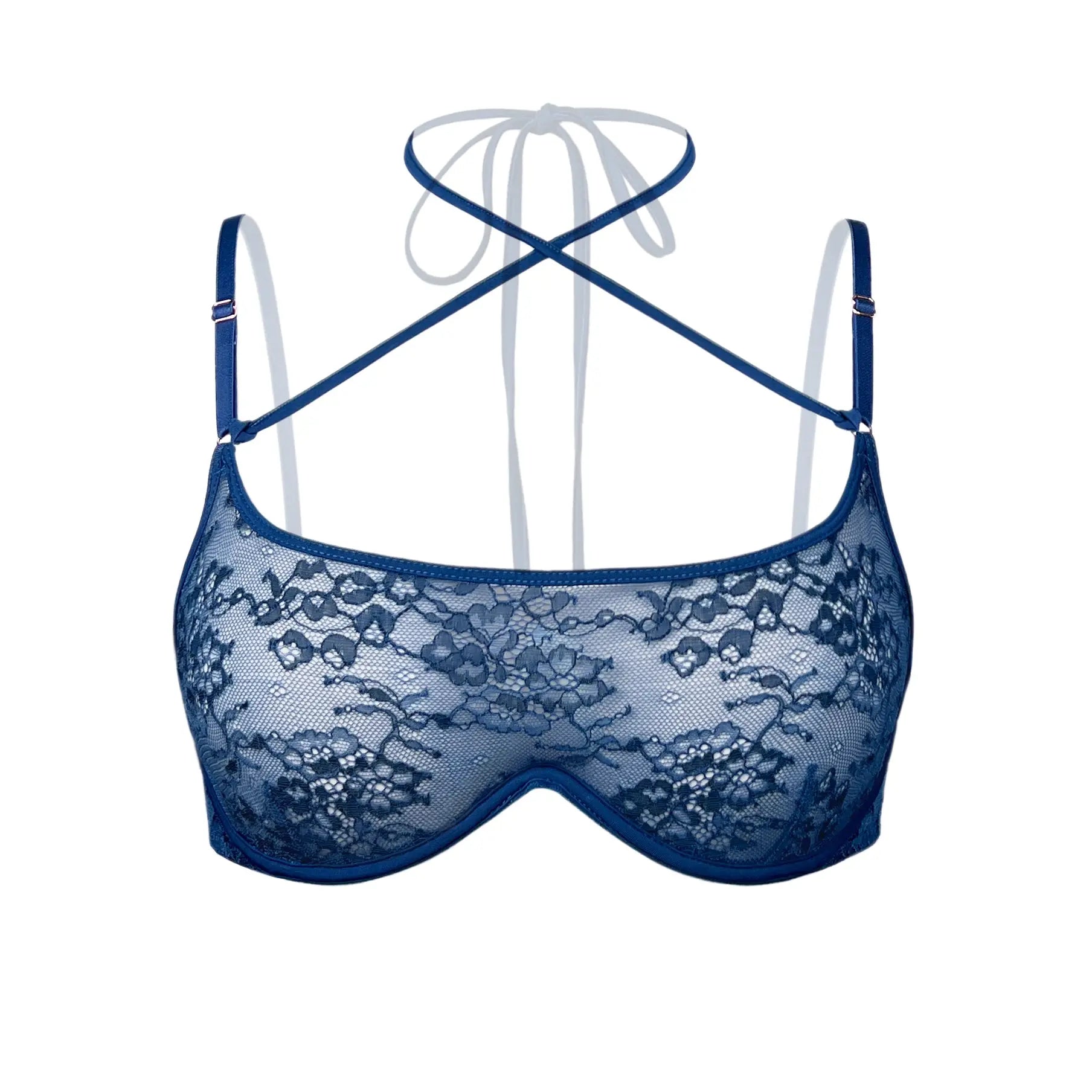 Rush Wired Bra Dark Denim Blue - Monique Morin Lingerie