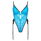 Product thumbnail Amphitrite Side Tie Bodysuit Blue Flame - Monique Morin Lingerie