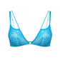 Blue Lace Bralette with cutout strap detail and back closure