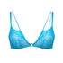 Blue Lace Bralette with cutout strap detail and back closure