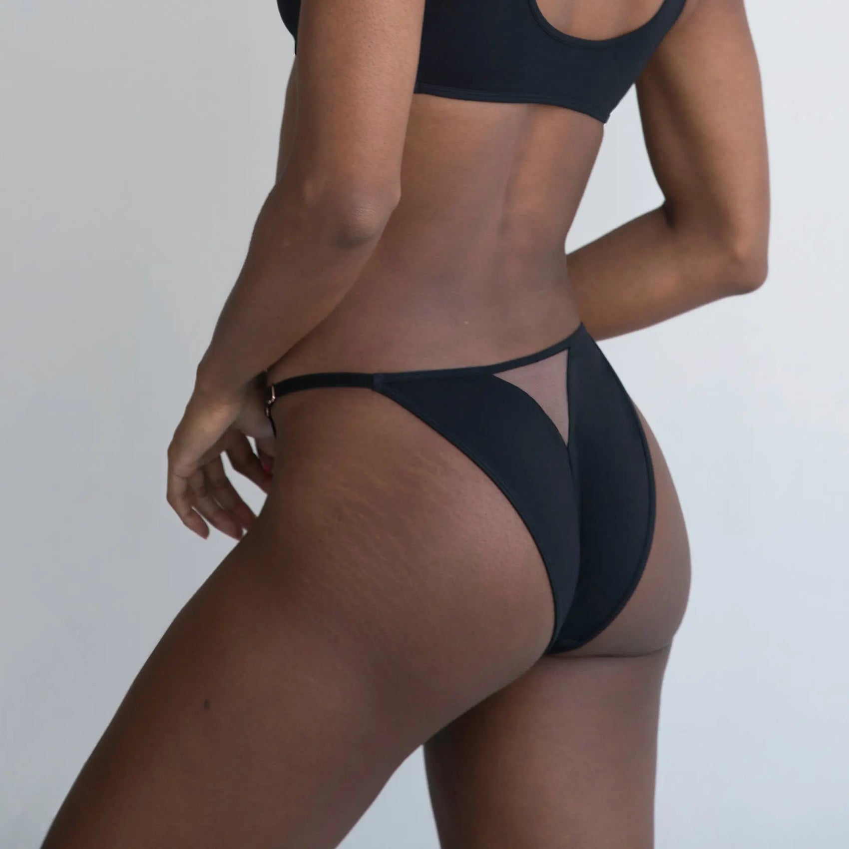 Core Adjustable Cheeky Bikini Black