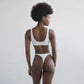 White modal thong with adjustable side strap
