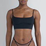 Product thumbnail Core Long Line Bralette Black - Monique Morin Model 5’8’’ 34B wearing size S