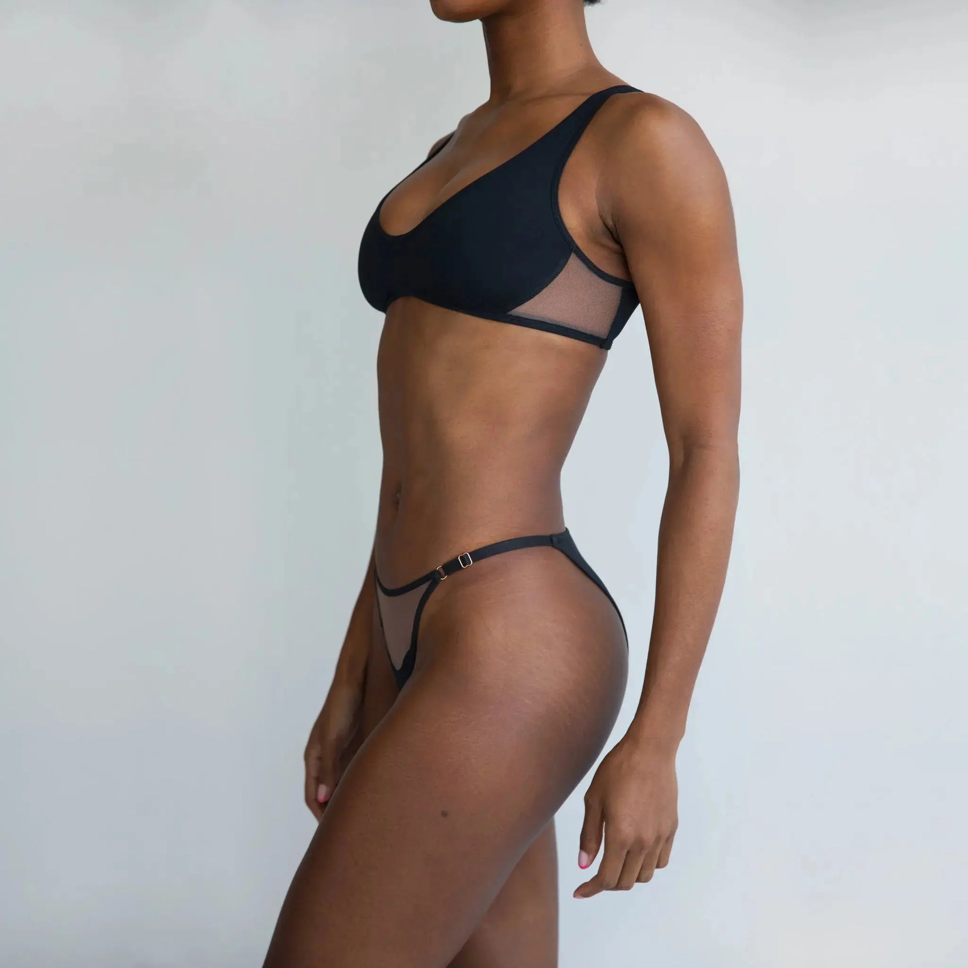 Black modal pull over scoop neck bralette