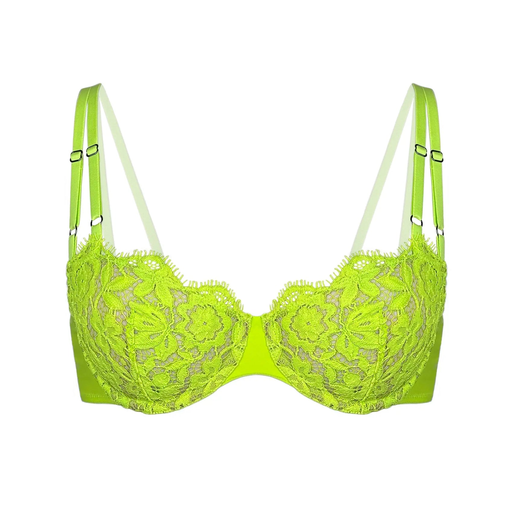Frisson Balconette Bra Acid Green - Monique Morin Lingerie