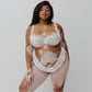 White lace cheeky panty with scooped waist and soft microfiber lining