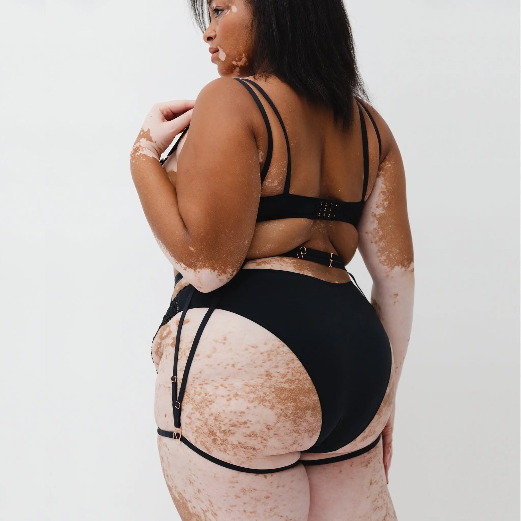 Frisson Balconette Bra Black - Monique Morin Model 5'8" wearing size 38DDD