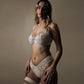 White lace cheeky panty with scooped waist and soft microfiber lining