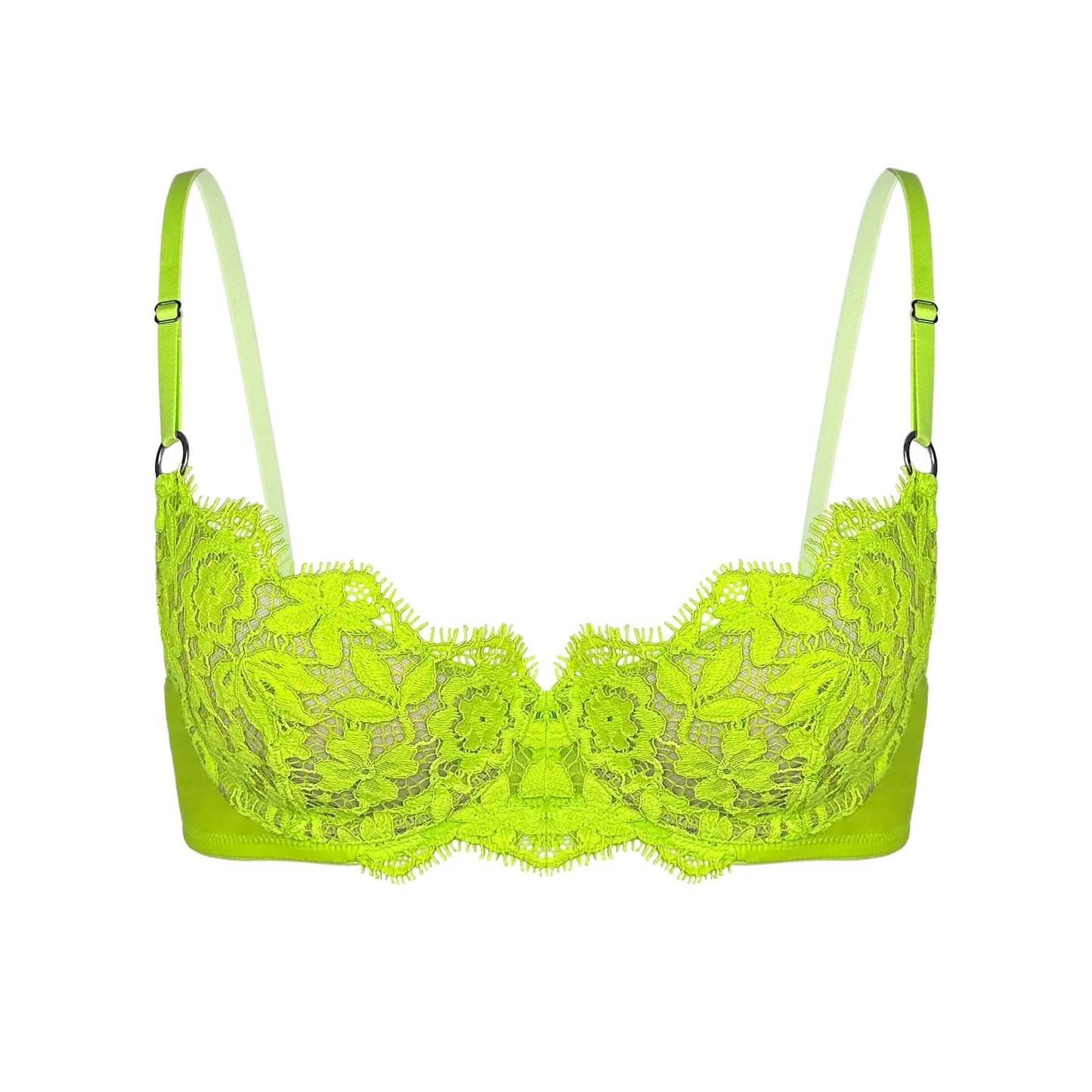 Frisson Lace Demi Bra Acid Green - Monique Morin Lingerie