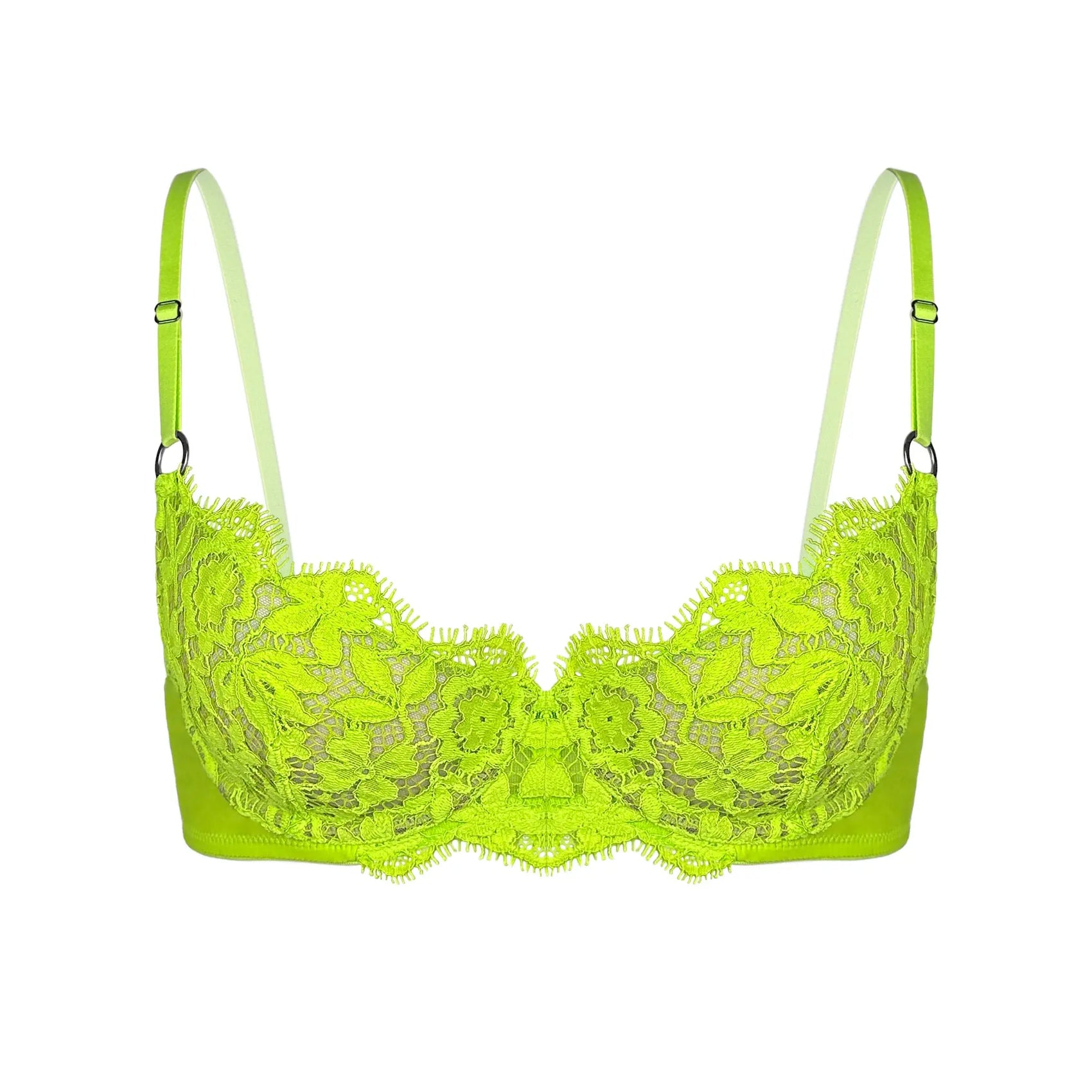 Frisson Lace Demi Bra Acid Green - Monique Morin Lingerie