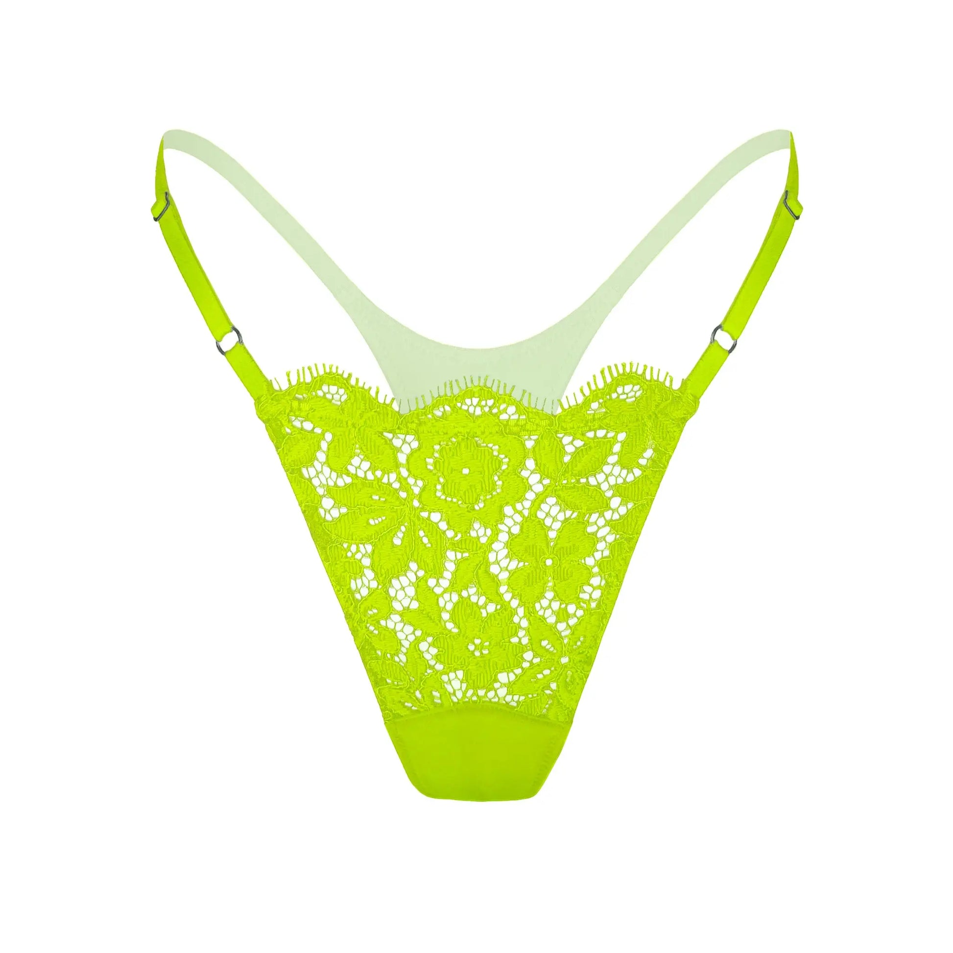 Frisson Micro-G Thong Acid Green - Monique Morin Lingerie