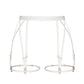 White soft touch elastic garters with back closure and detachable leg bands