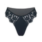 Black lace cheeky panty with scooped waist and soft microfiber lining