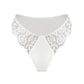 White lace cheeky panty with scooped waist and soft microfiber lining