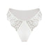 White lace cheeky panty with scooped waist and soft microfiber lining