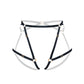 Black soft touch elastic harness, fully adjustable with back clasp closure