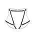 Black soft touch elastic harness, fully adjustable with back clasp closure