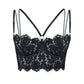 Black lace underwire bustier with high support, adjustable straps and adjustable back closure