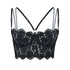 Black lace underwire bustier with high support, adjustable straps and adjustable back closure
