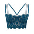 Blue lace underwire bustier with high support, adjustable straps and adjustable back closure