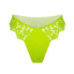 Green lace cheeky panty with scooped waist and soft microfiber lining