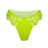 Green lace cheeky panty with scooped waist and soft microfiber lining